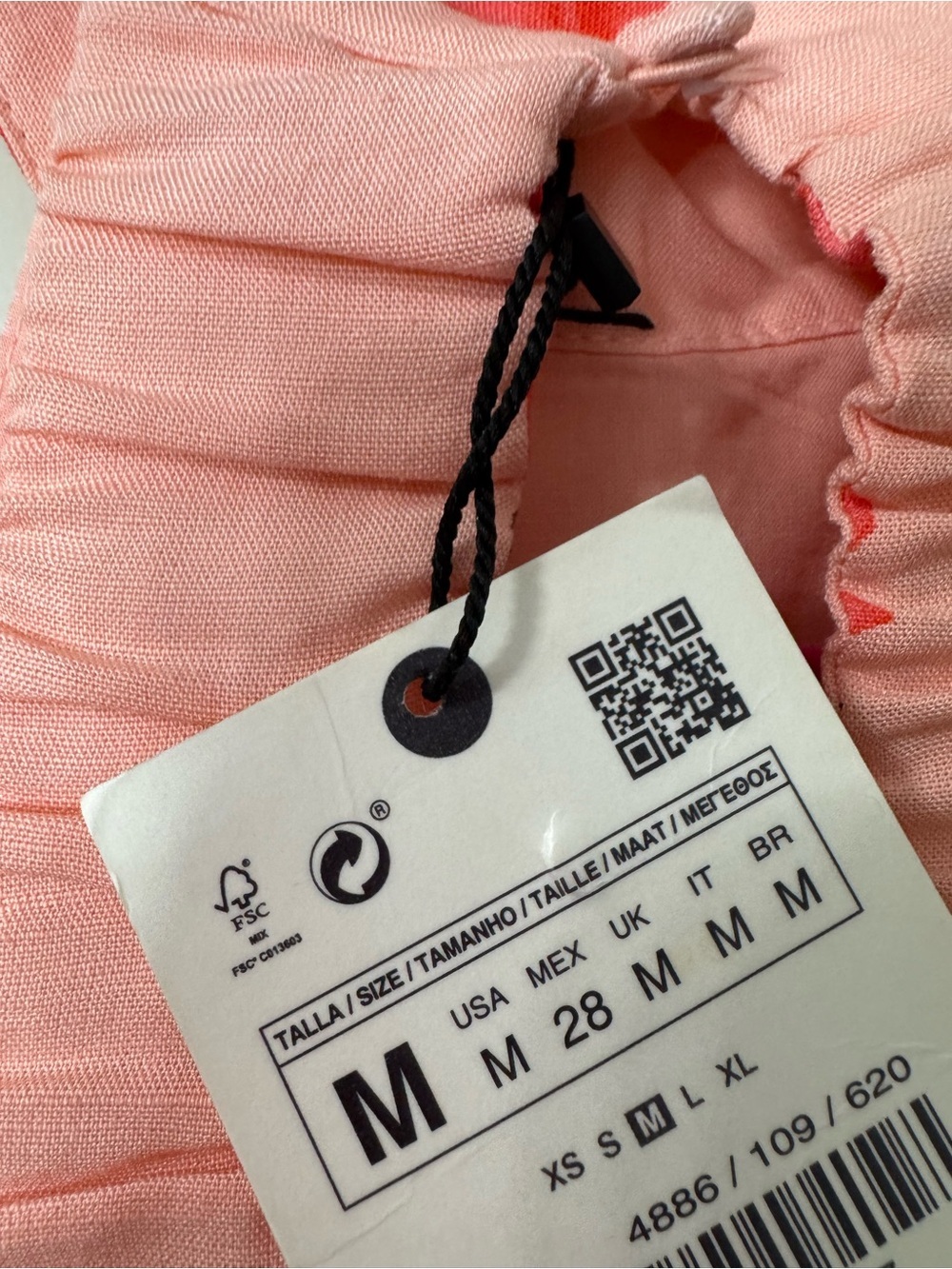 NEW w TAGS 🏷️ ZARA Open Back, Coral Pink Floral Halter Crop Top (Women’s Medium) - Picture 6 of 10